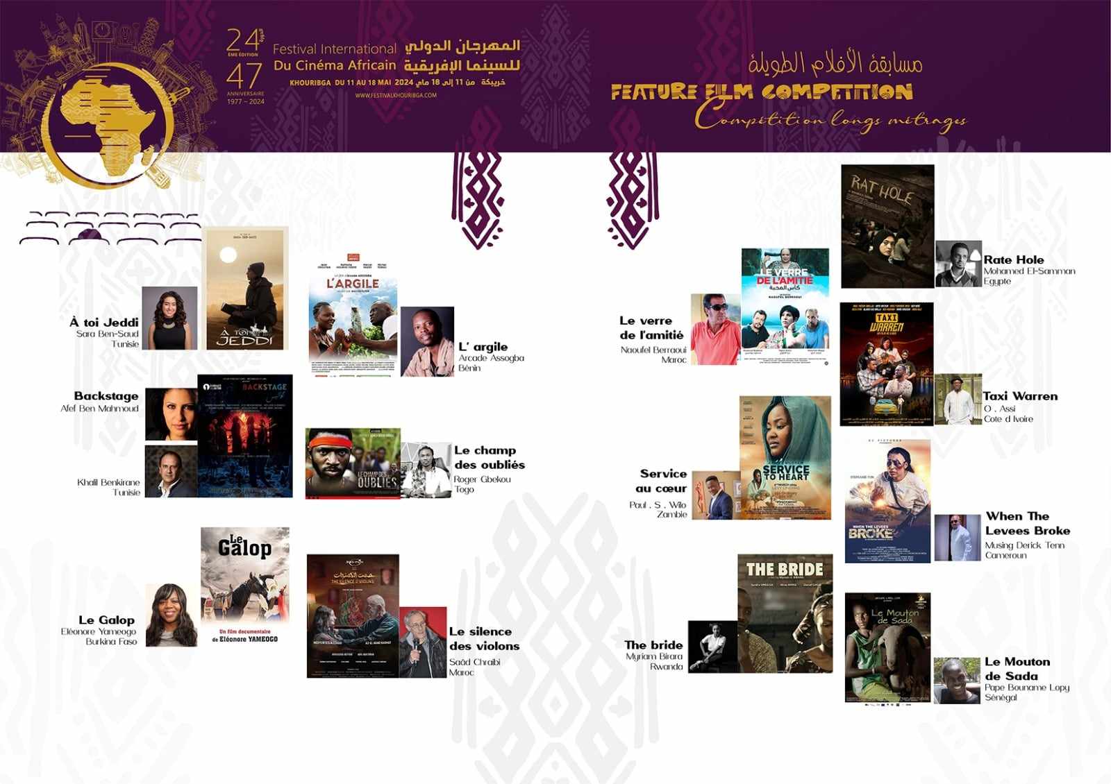 مهرجان خريبكة للسينما الإفريقية يكشف عن الأفلام الطويلة للمسابقة الرسمية