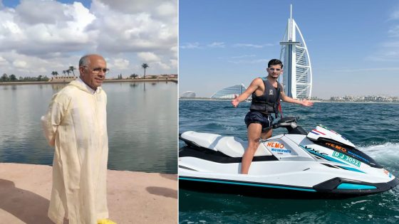 السيد مصطفى المتوكل يهنئ السيد عبد الله بويا وابنه سامي حسن