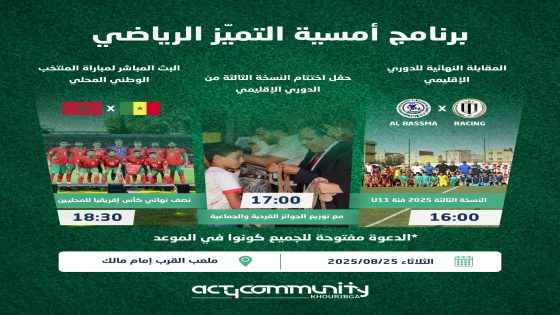 خريبكة: اختتام النسخة الثالثة من الدوري الإقليمي لكرة القدم: أمسية التميز الرياضي