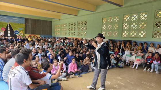 خير قافلة الابتسامة يبدأ بالنبض الفني والتربوي برحاب مدرسة فاطمة الزهراء بخريبكة