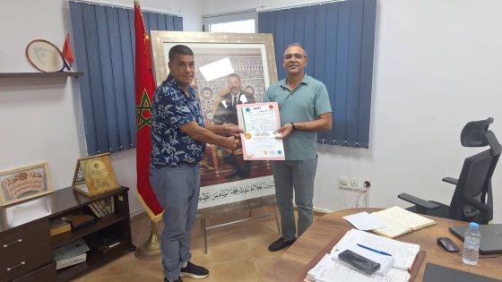 تتويج السيد هشام الحمام المدير الاقليمي للتعليم بعمالة المضيق الفنيدق بشهادة النخبة للتميز المهني.